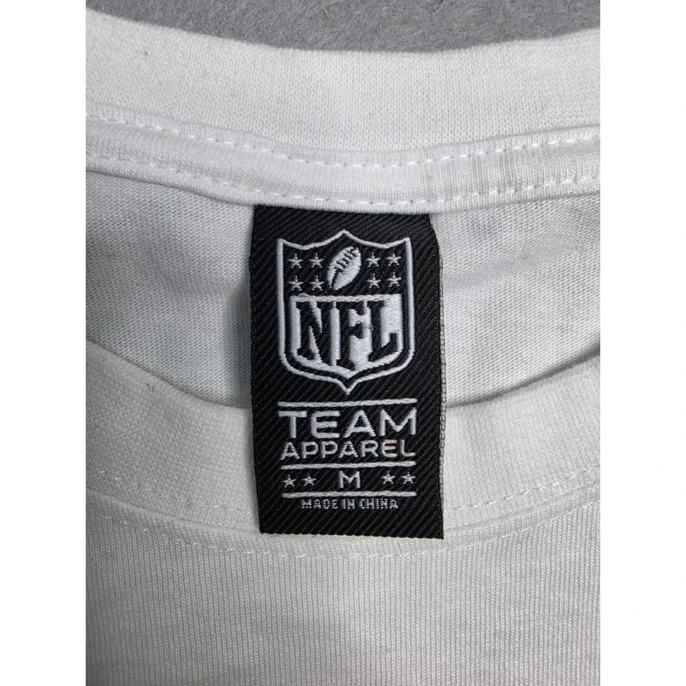 NFL Team Apparel Chicago Bears Football Shirt Mens Medium White Cotton Graphic